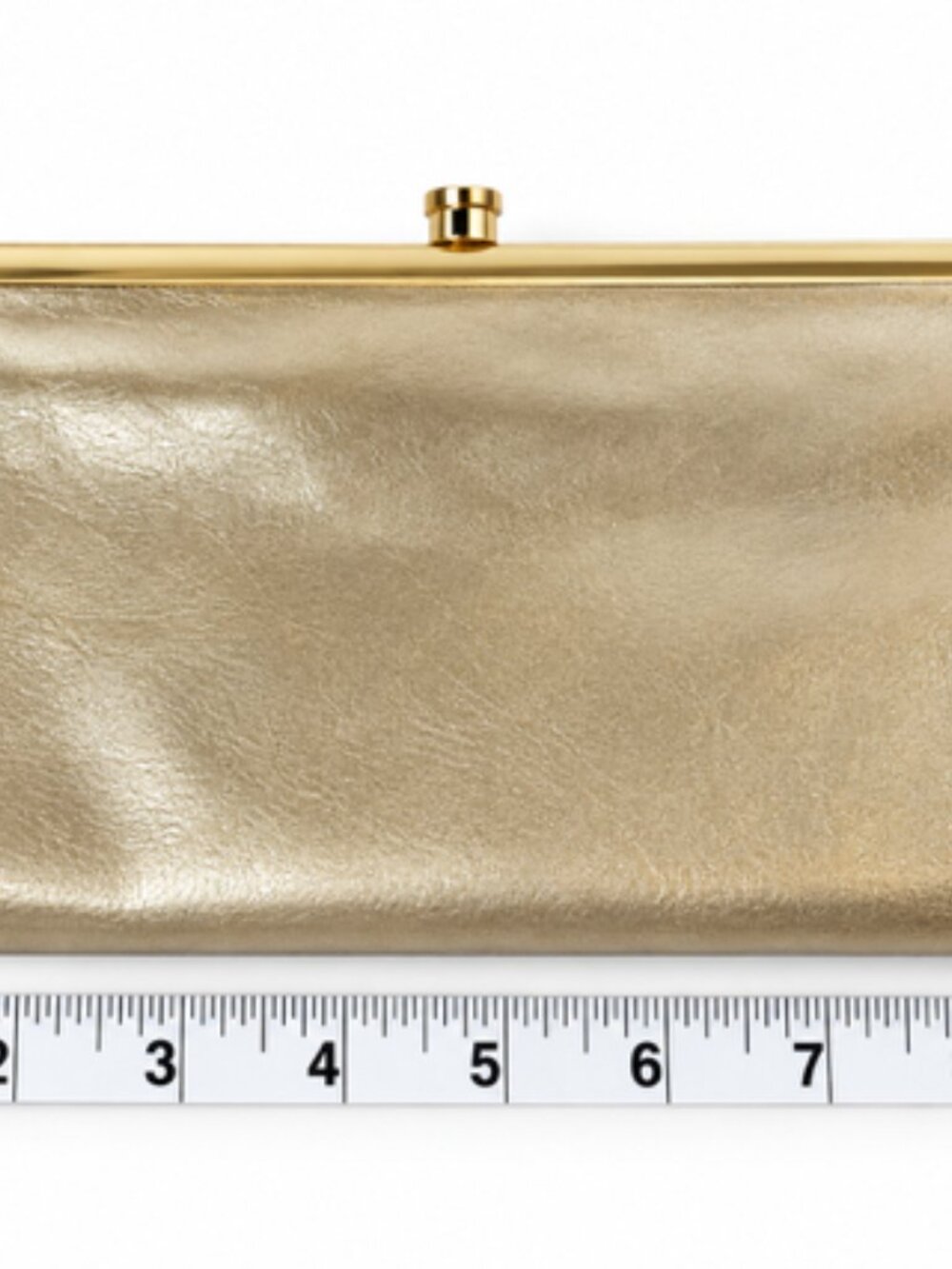HOBO International Lauren Metallic Gold Leather Double Frame Clutch Wallet - Picture 11 of 12